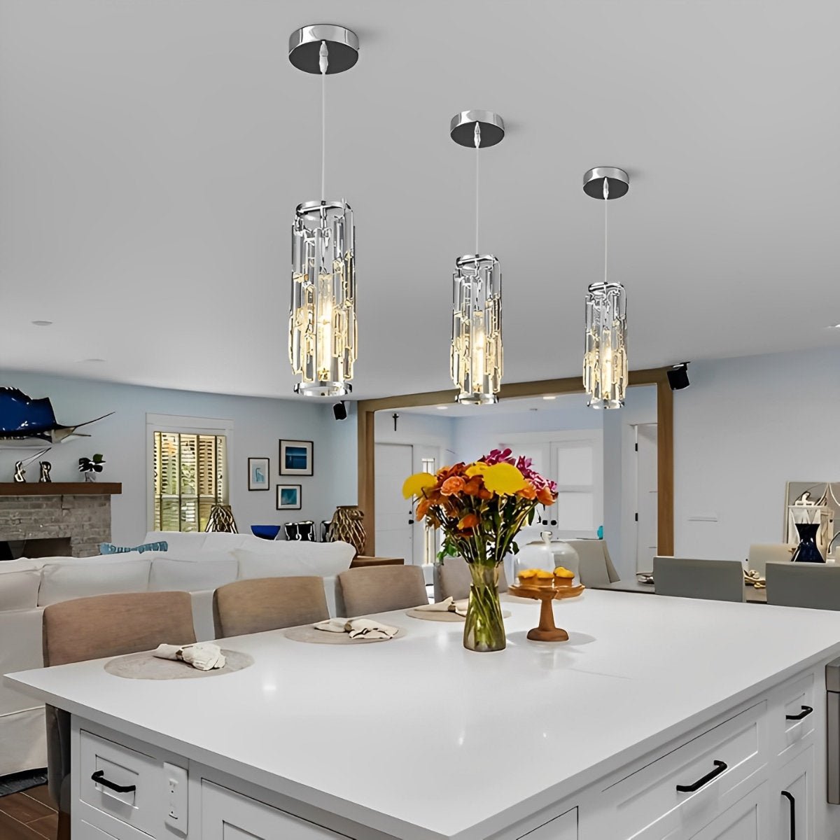 Creative Iron Crystal Glass Chandelier Pendant Lights Ceiling Lamp