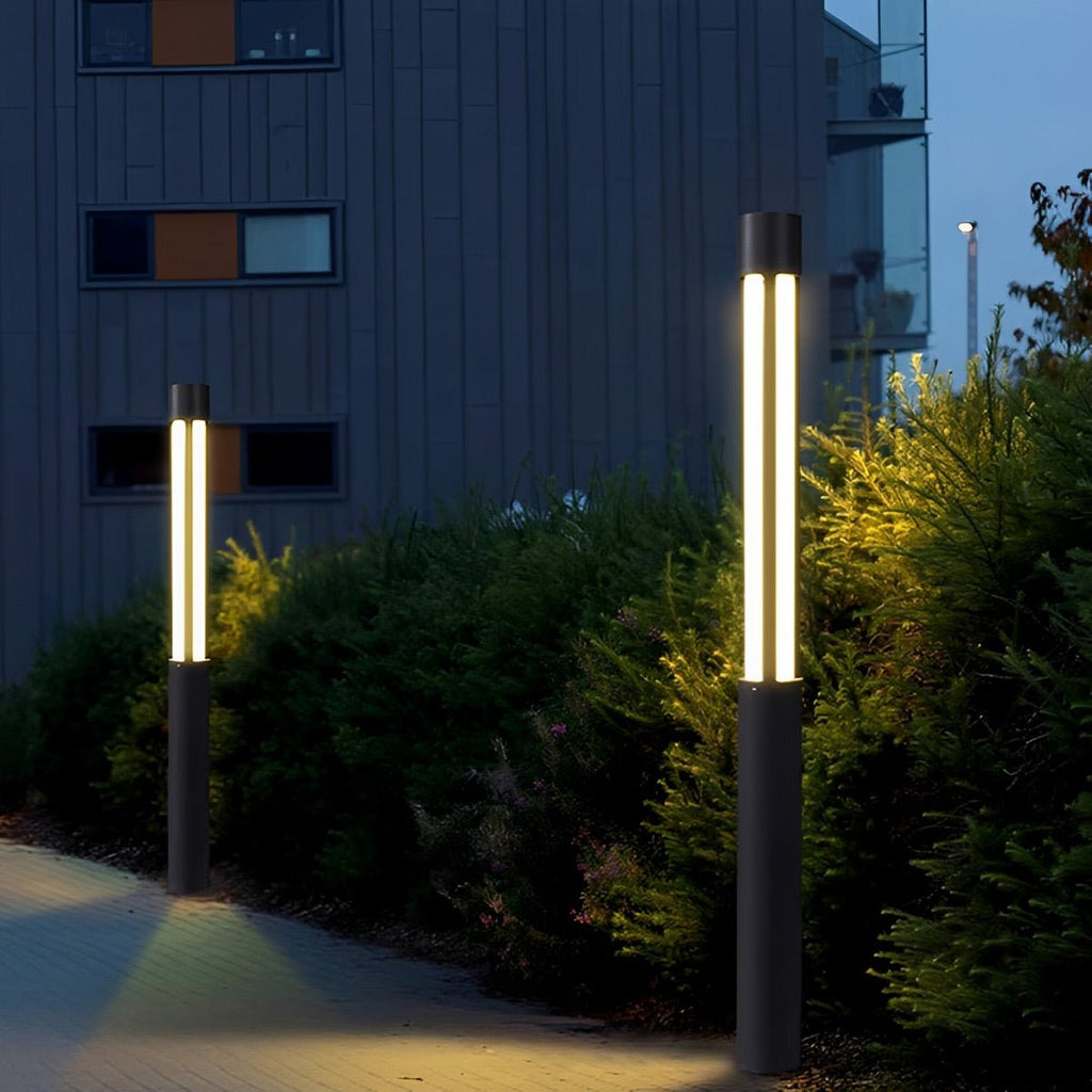 Cylinder LED Black Modern Outdoor Post Lights Street Light
