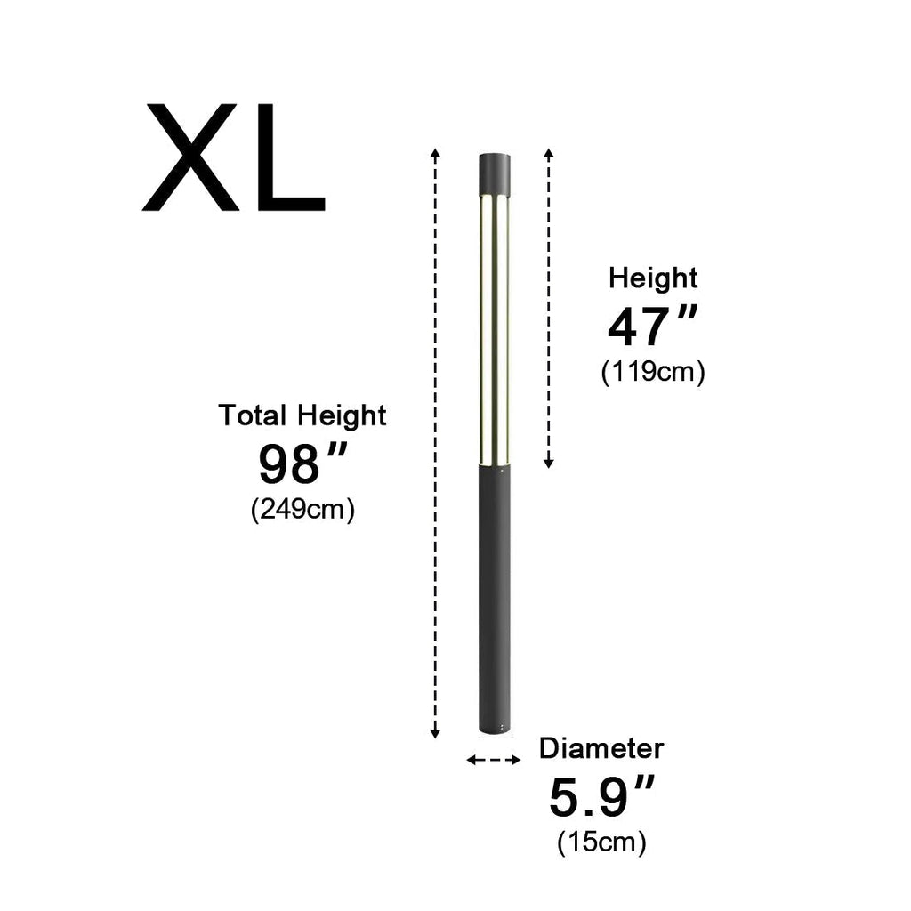 Cylinder LED Black Modern Outdoor Post Lights Street Light
