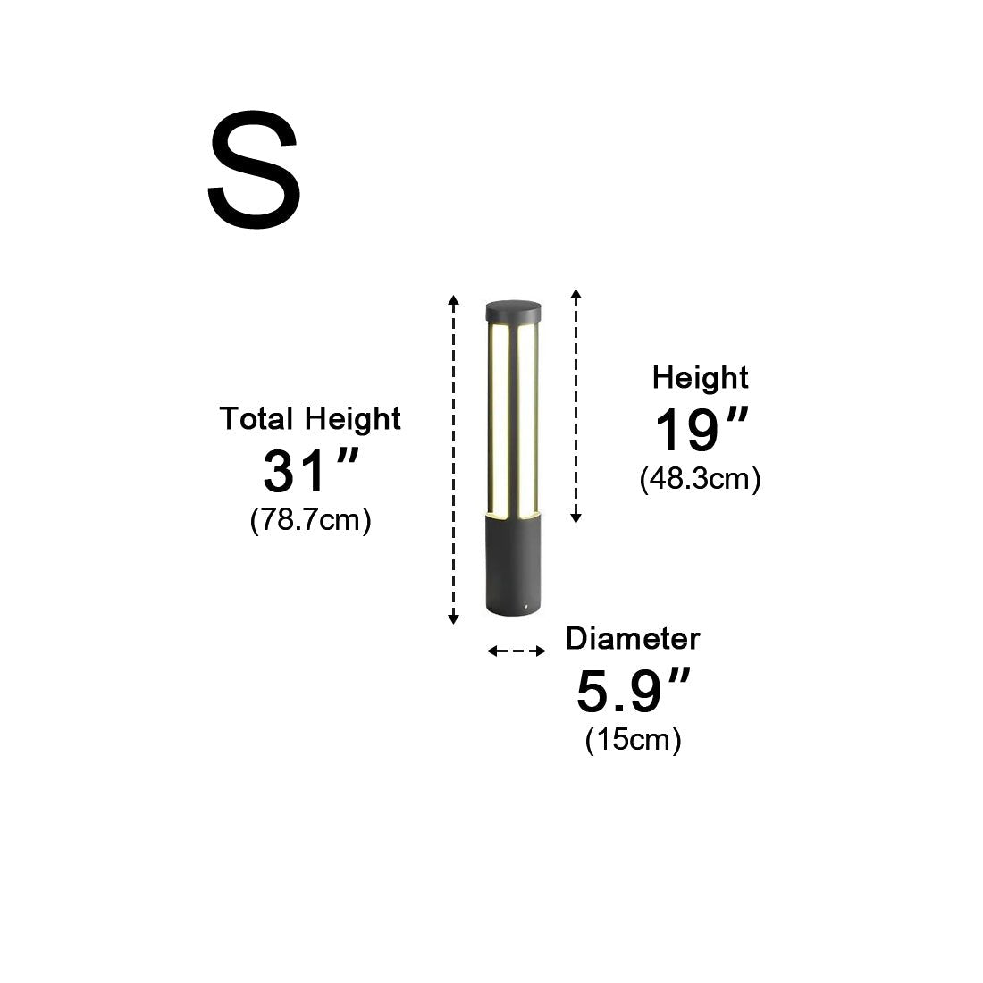 Cylinder LED Black Modern Outdoor Post Lights Street Light