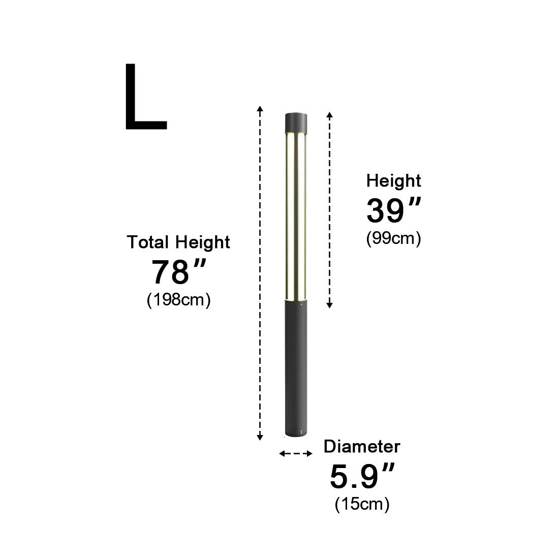 Cylinder LED Black Modern Outdoor Post Lights Street Light