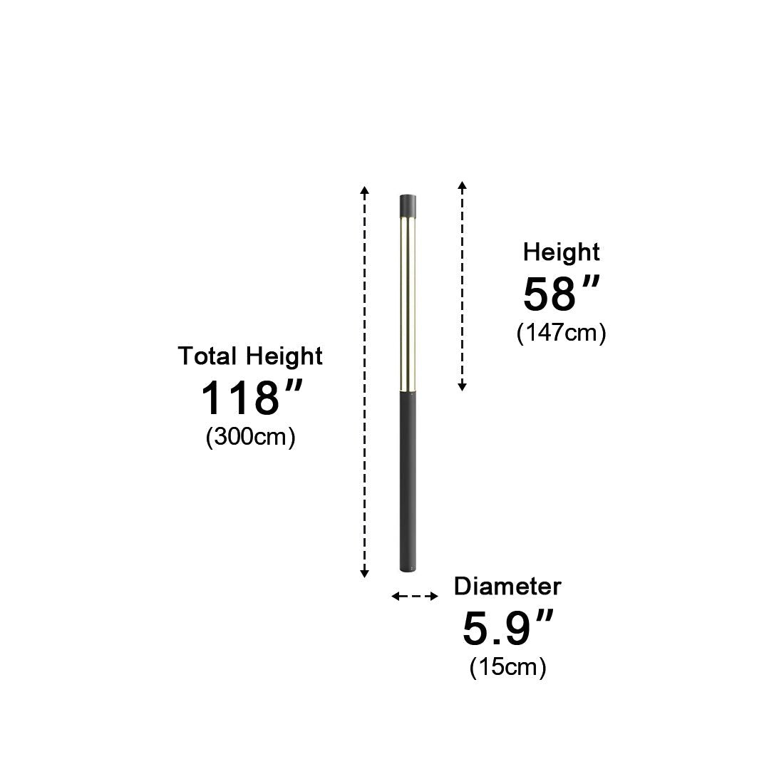 Cylinder LED Black Modern Outdoor Post Lights Street Light