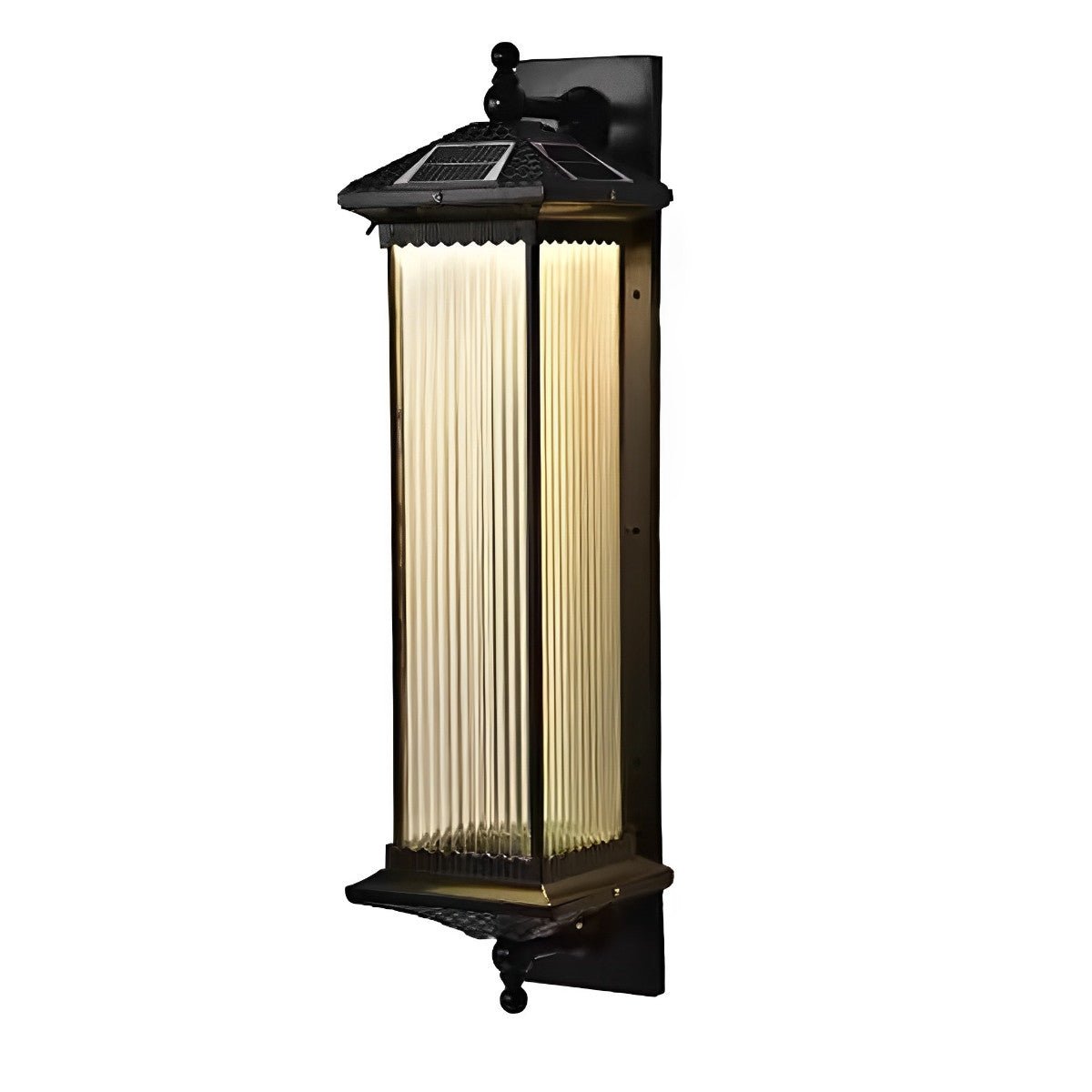 Waterproof Retro Striped Glass Solar Wall Lights