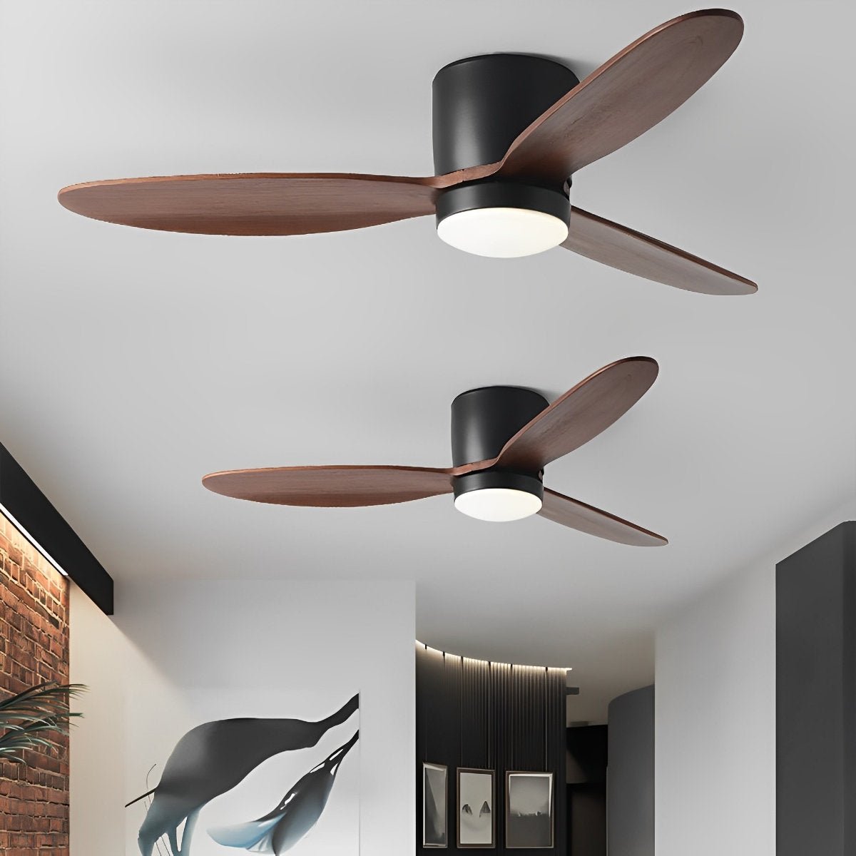LED Inverter Silent White Low Floor DC Motor Simple Ceiling Fan Light