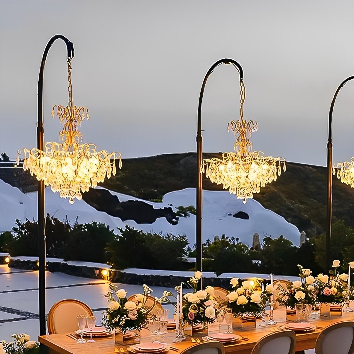12V Low Voltage Luxury Waterproof Outdoor Crystal Chandeliers