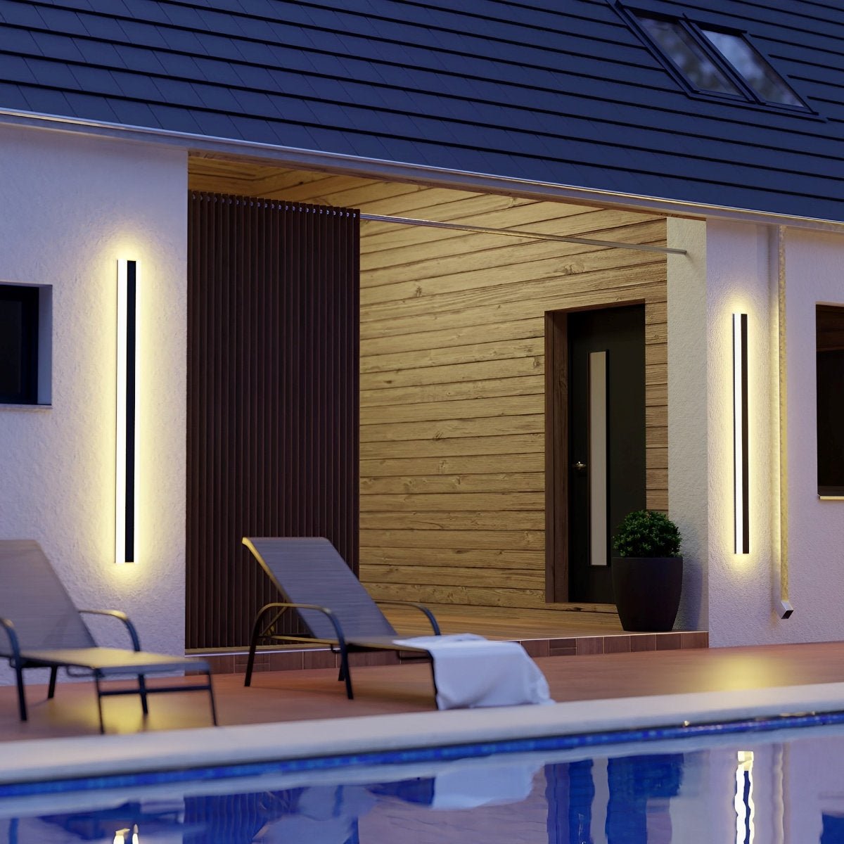 Minimalist Line Outdoor Waterproof LED Garden Wall Sconces