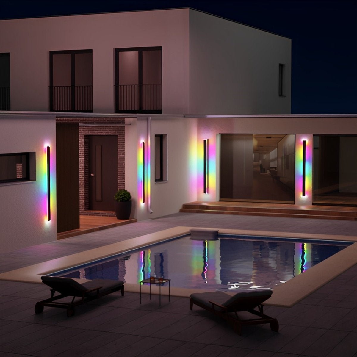 Minimalist Line Outdoor Waterproof LED Garden Wall Sconces
