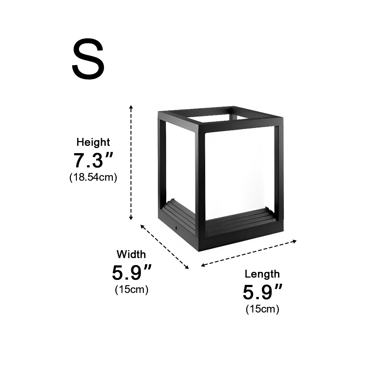Minimalist Square Waterproof LED Black Modern Solar Fence Post Lights