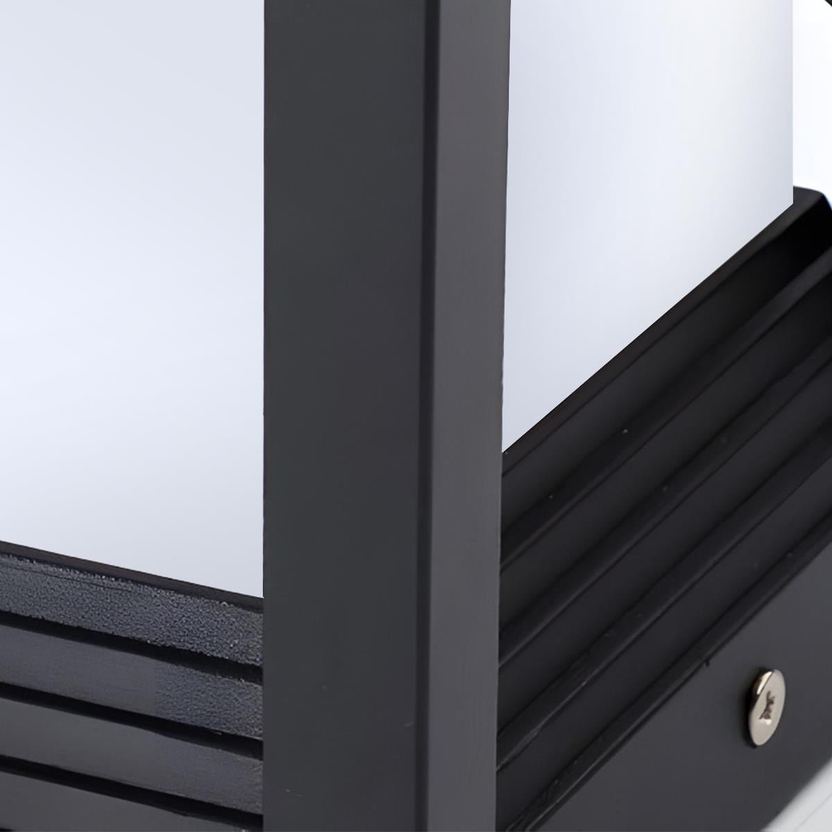 Minimalist Square Waterproof LED Black Modern Solar Fence Post Lights