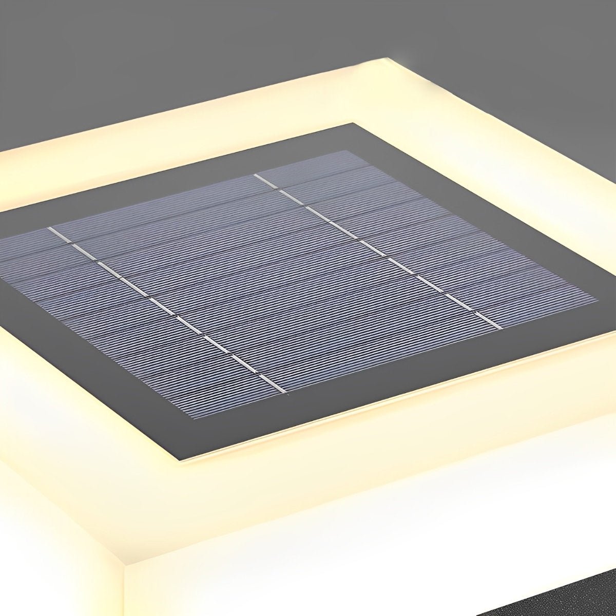 Minimalist Square Waterproof LED Black Modern Solar Post Caps Lights