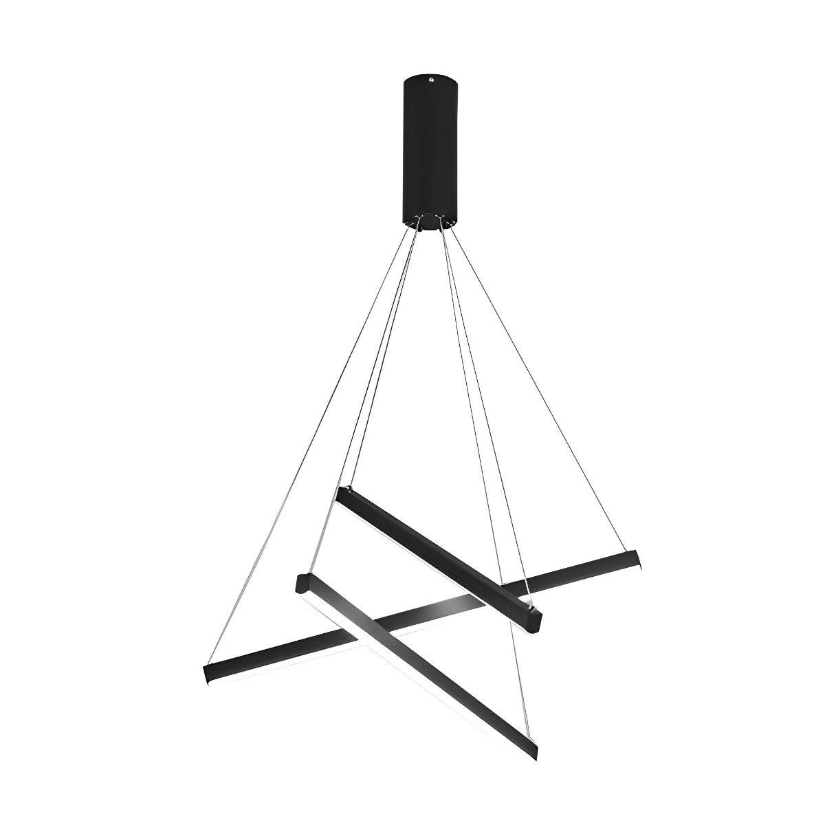 Minimalist Strip Stepless Dimming LED Black Modern Chandelier