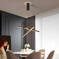 Minimalist Strip Stepless Dimming LED Black Modern Chandelier