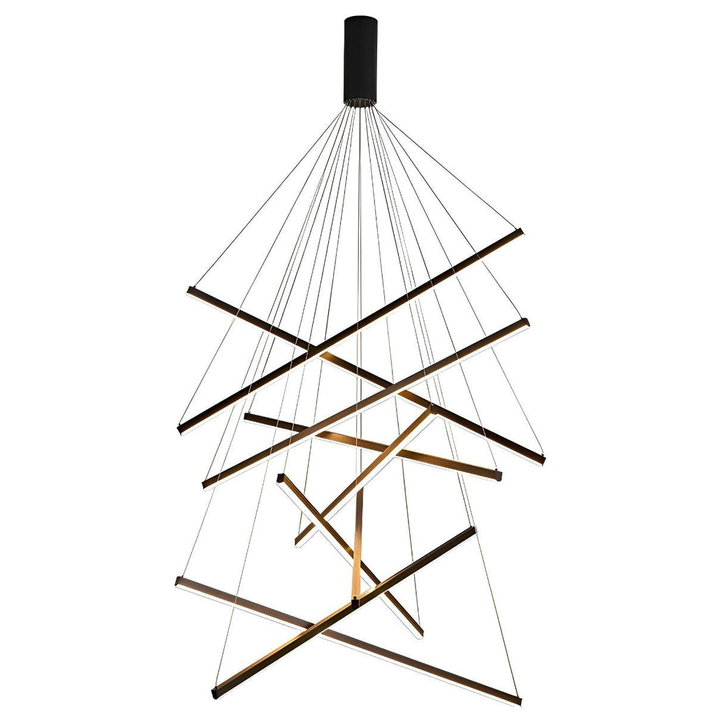 Minimalist Strip Stepless Dimming LED Black Modern Chandelier