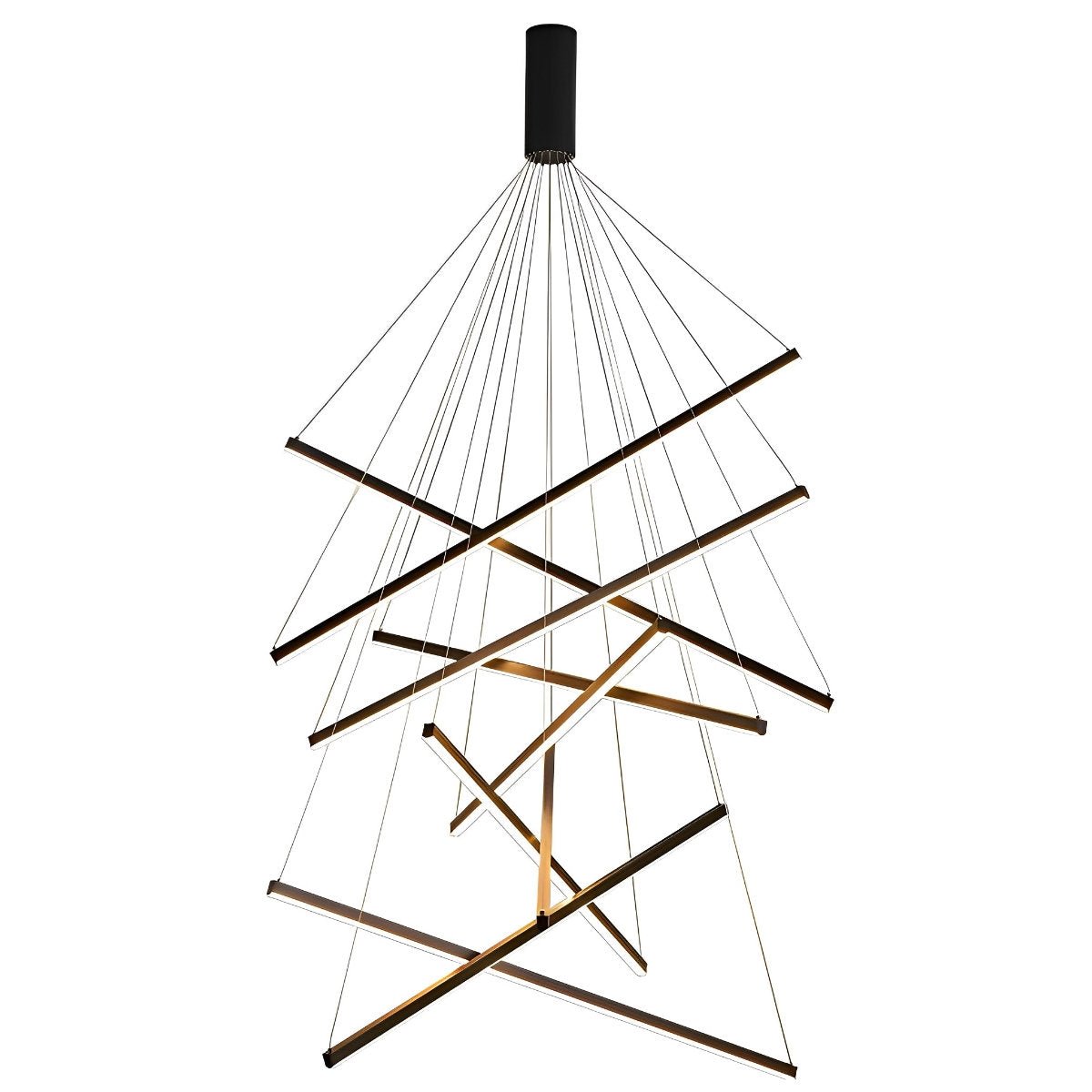 Minimalist Strip Stepless Dimming LED Black Modern Chandelier