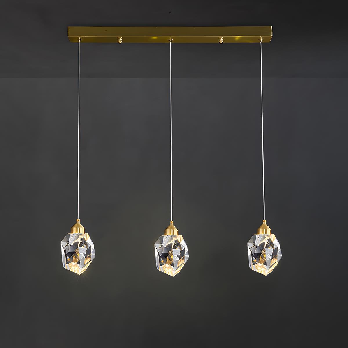 Modern Luxury Dimmable Brass Crystal Pendant Lights
