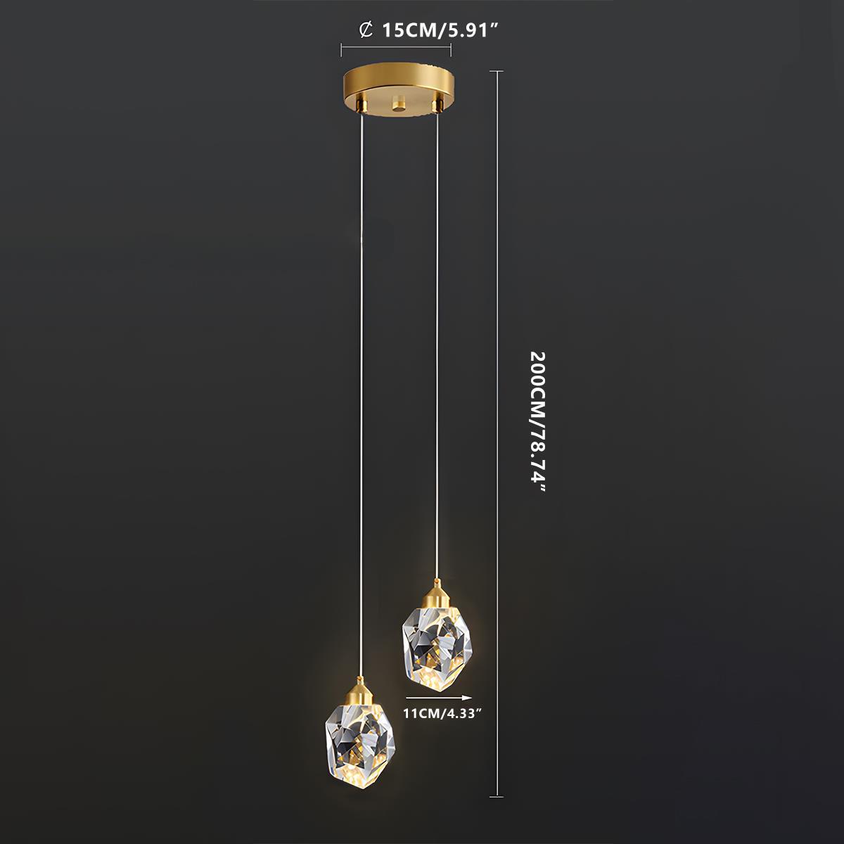 Modern Luxury Dimmable Brass Crystal Pendant Lights