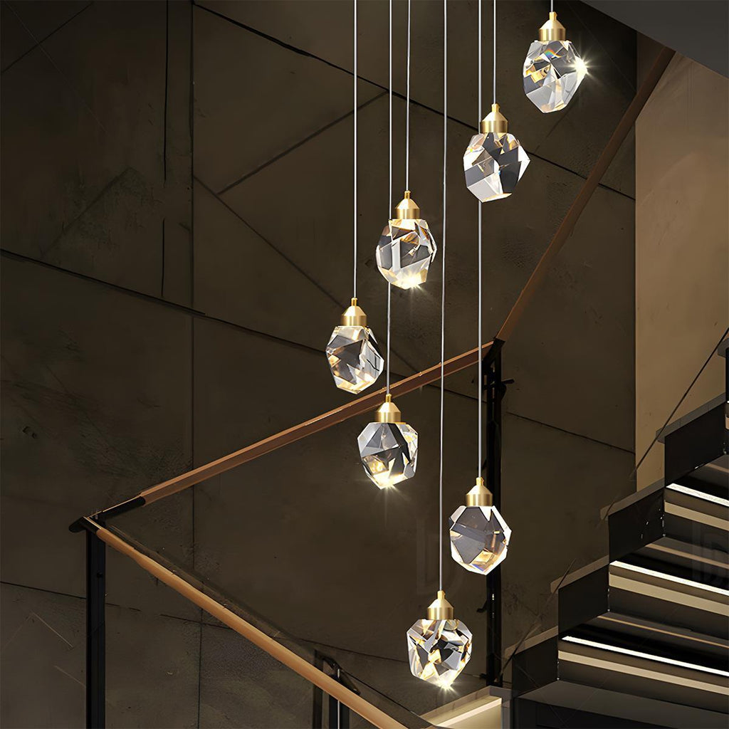 Modern Luxury Dimmable Brass Crystal Pendant Lights