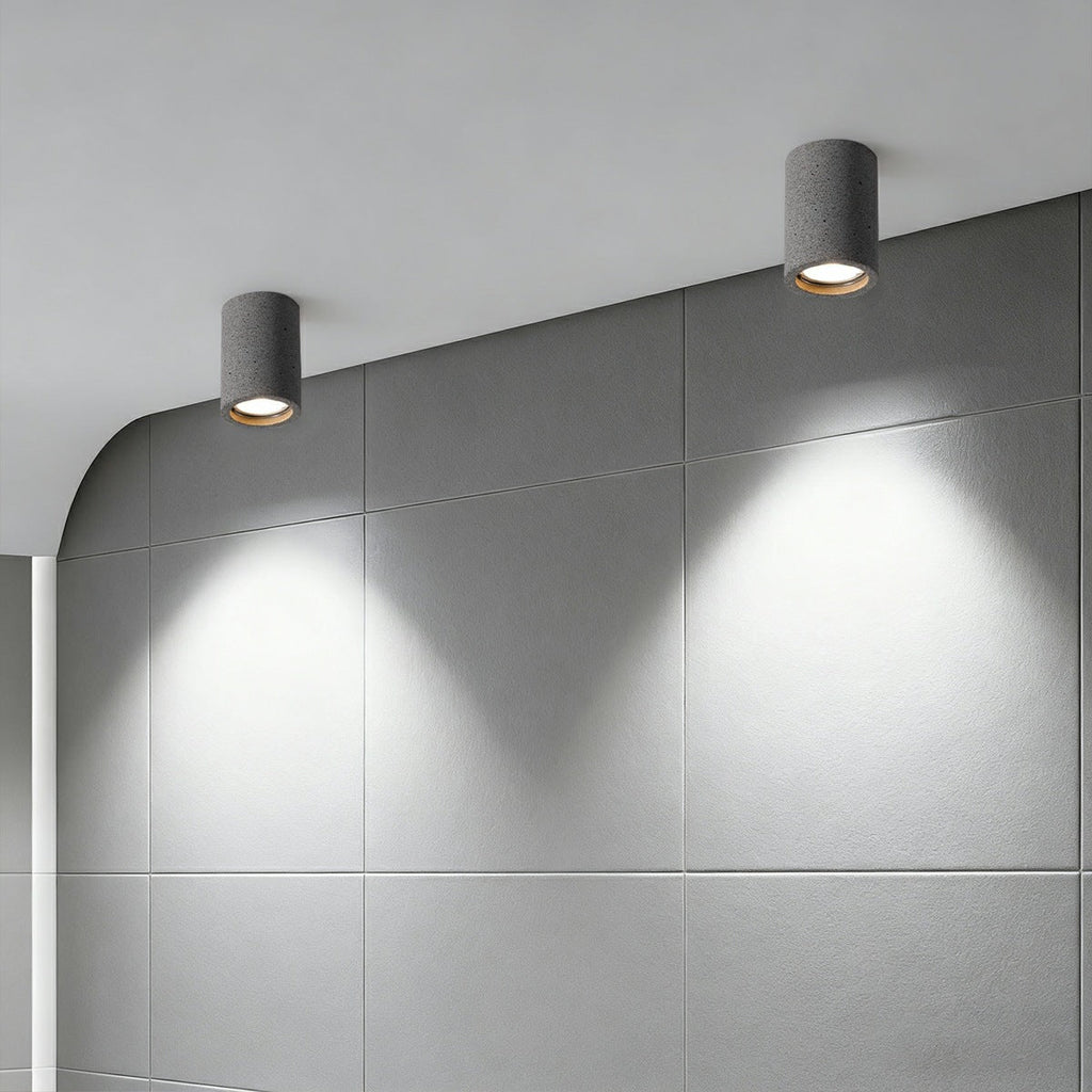 Modern Minimalist Round Concrete LED Ceiling Lights Mainless Lighting