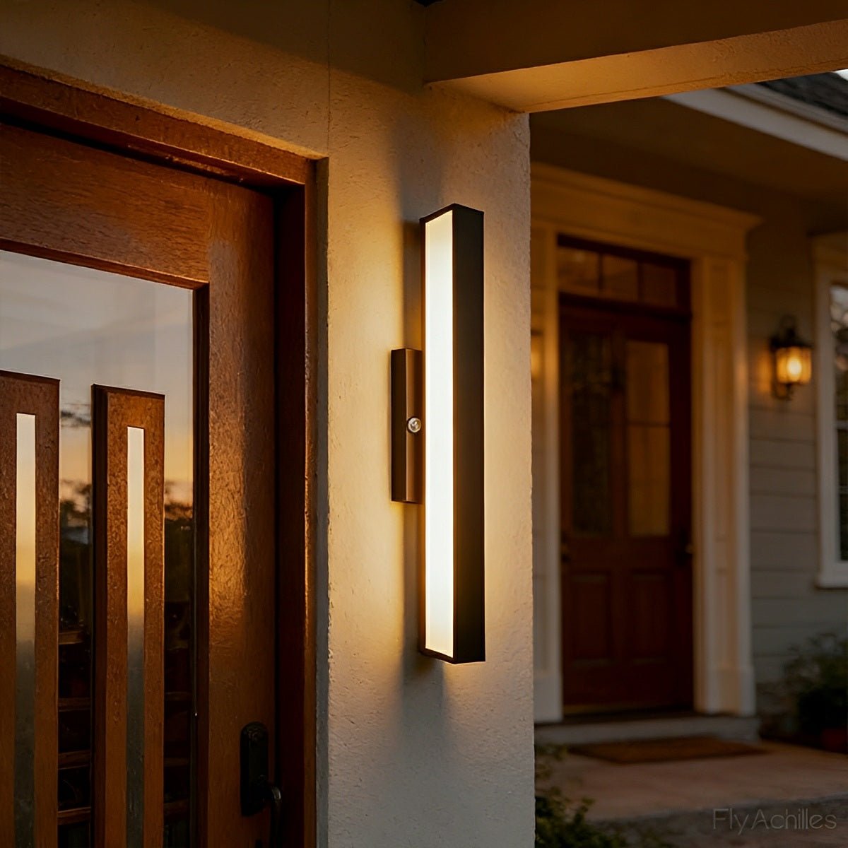 Modern Minimalist Waterproof Outdoor Black Motion Sensor Wall Sconce