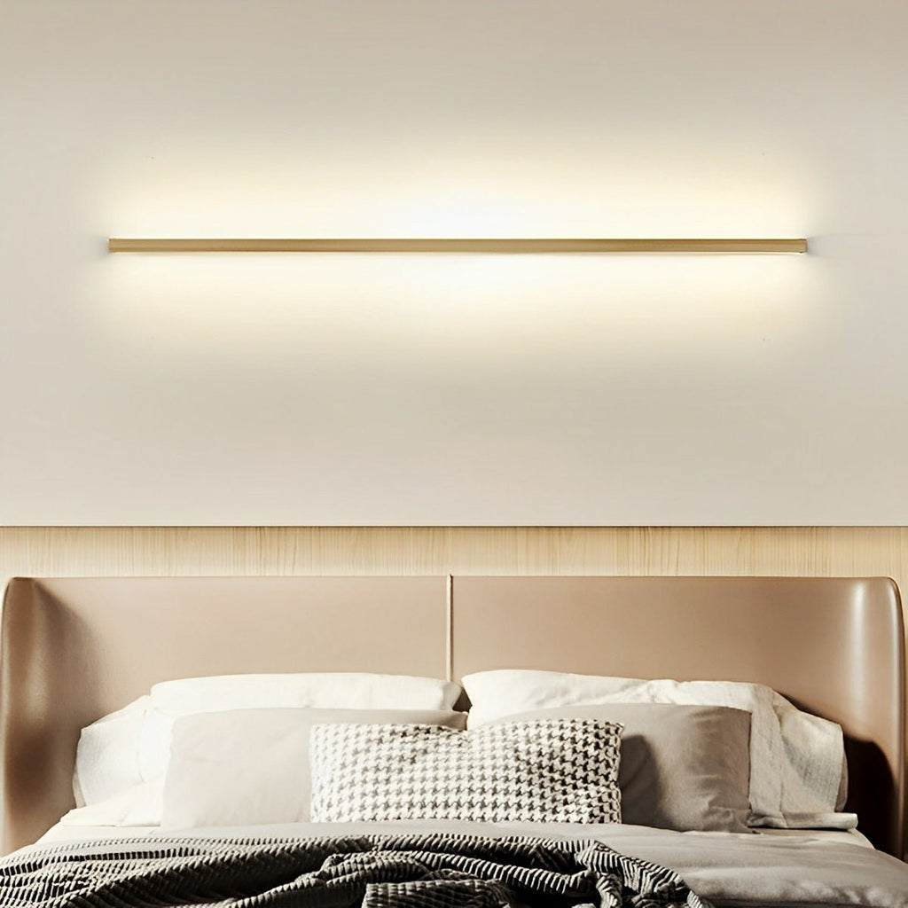 Modern Minimalist Wood Up & Down LED Long Strip Indoor Wall Sconce