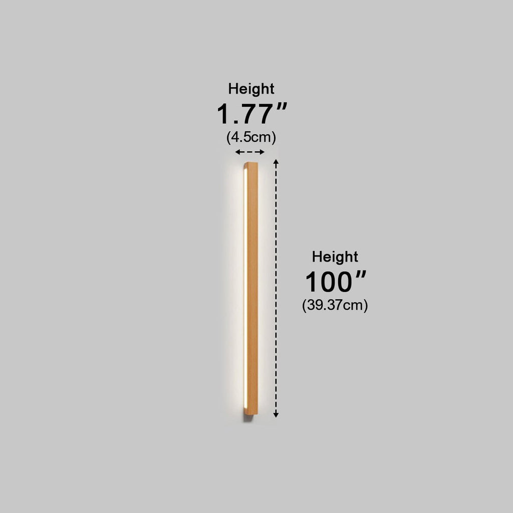 Modern Minimalist Wood Up & Down LED Long Strip Indoor Wall Sconce