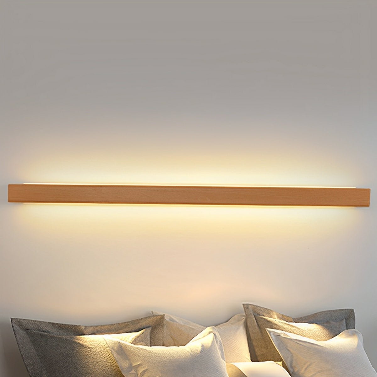 Modern Minimalist Wood Up & Down LED Long Strip Indoor Wall Sconce