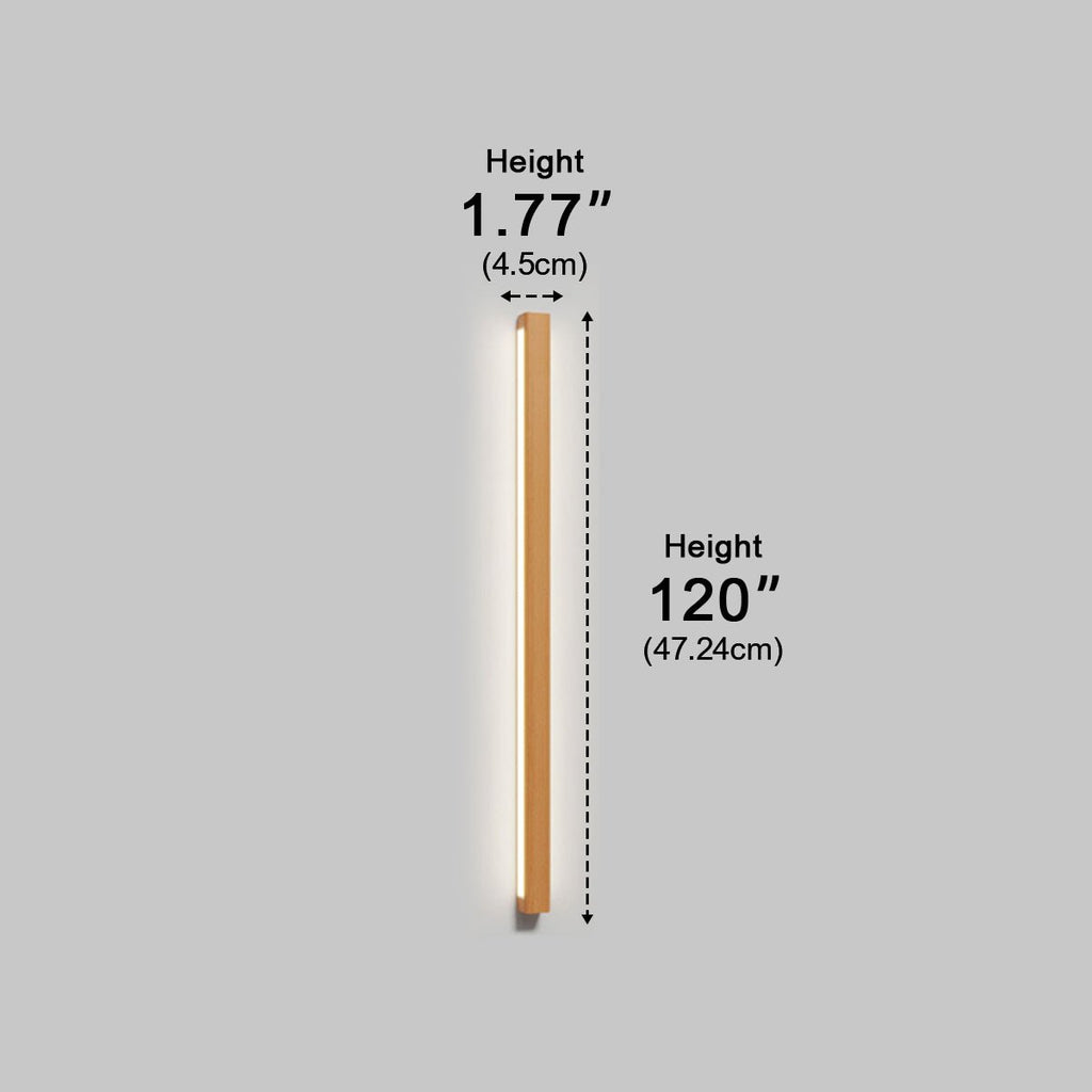 Modern Minimalist Wood Up & Down LED Long Strip Indoor Wall Sconce