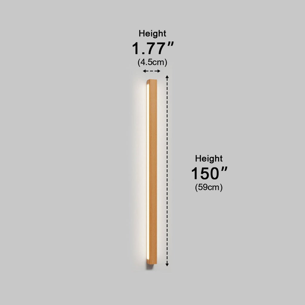 Modern Minimalist Wood Up & Down LED Long Strip Indoor Wall Sconce