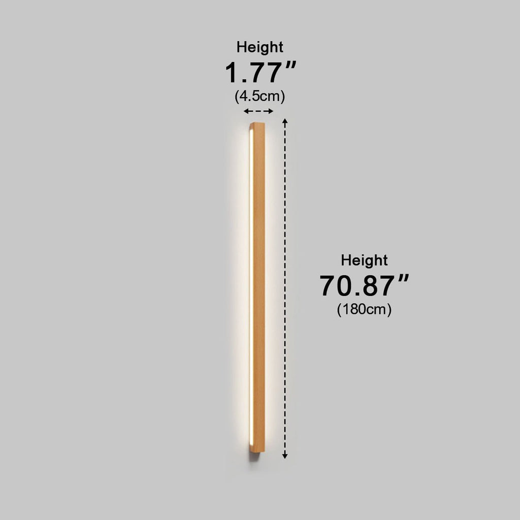 Modern Minimalist Wood Up & Down LED Long Strip Indoor Wall Sconce