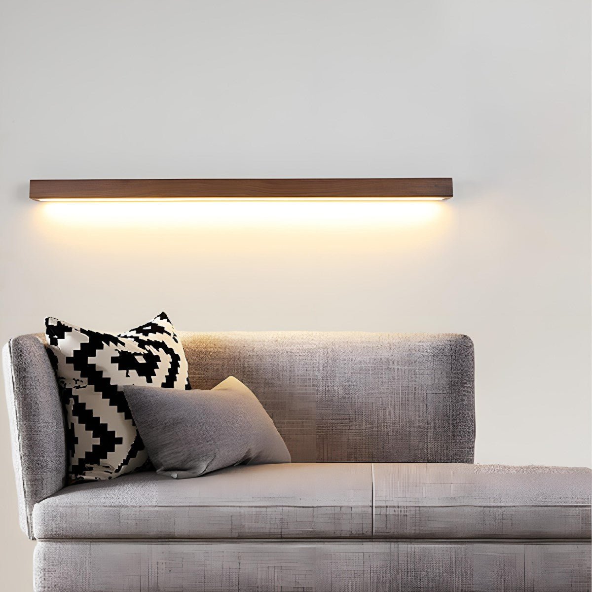 Modern Minimalist Wood Up & Down LED Long Strip Indoor Wall Sconce