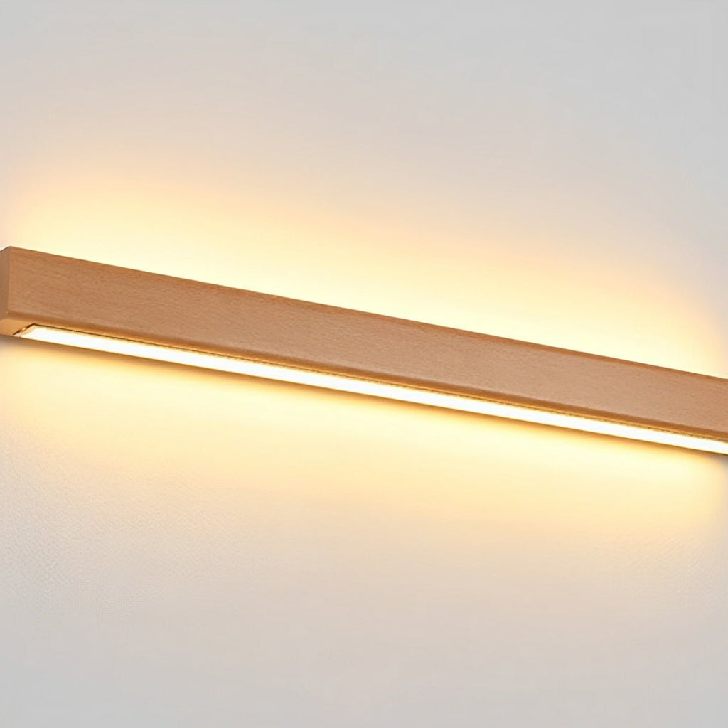 Modern Minimalist Wood Up & Down LED Long Strip Indoor Wall Sconce