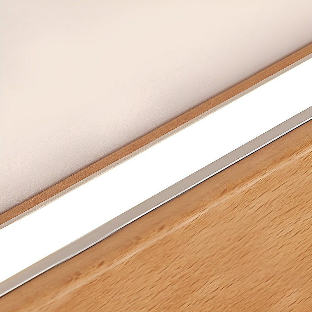Modern Minimalist Wood Up & Down LED Long Strip Indoor Wall Sconce
