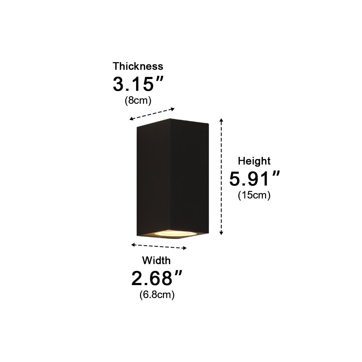 Modern Square Outdoor Waterproof Wall Washer Double Light