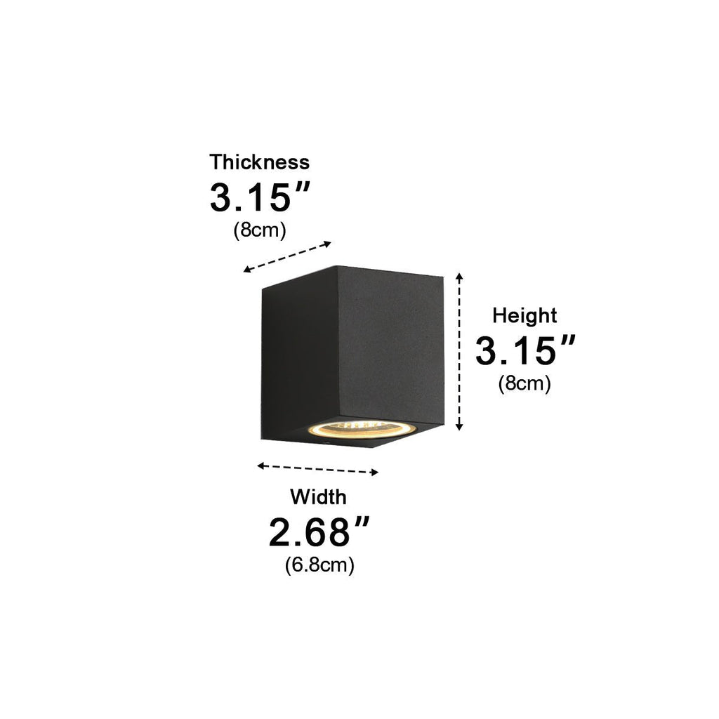 Modern Square Outdoor Waterproof Wall Washer Double Light