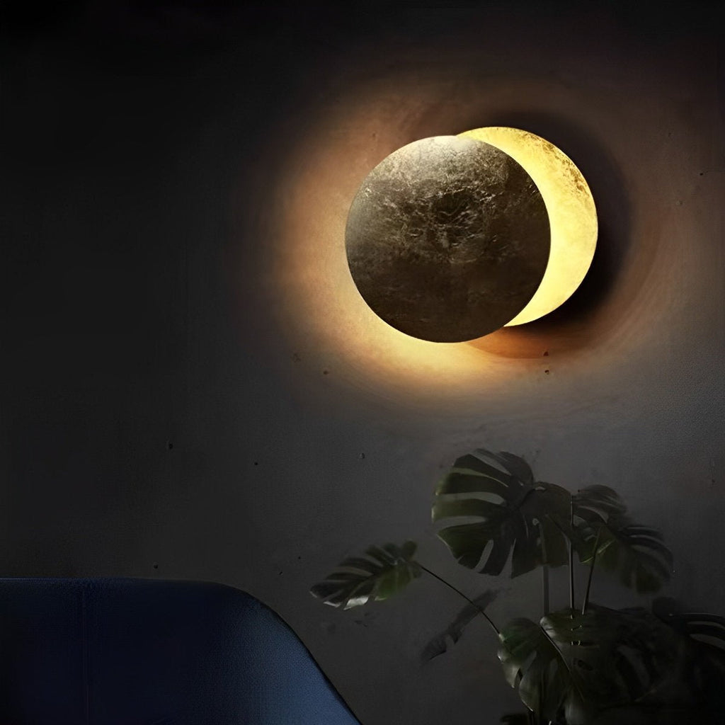 Nordic Postmodern Minimalist Moon Eclipse Creative Wall Sconce