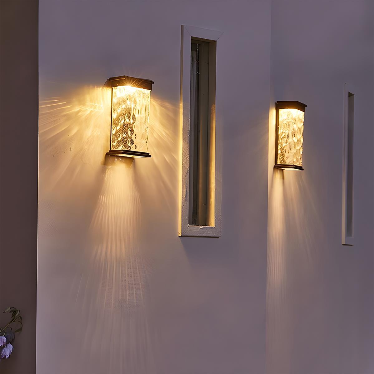 Rectangle Water Wave Waterproof Outdoor Porch LED Exterior Wall Lights