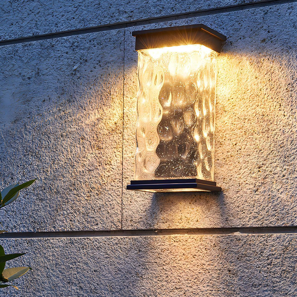 Rectangle Water Wave Waterproof Outdoor Porch LED Exterior Wall Lights