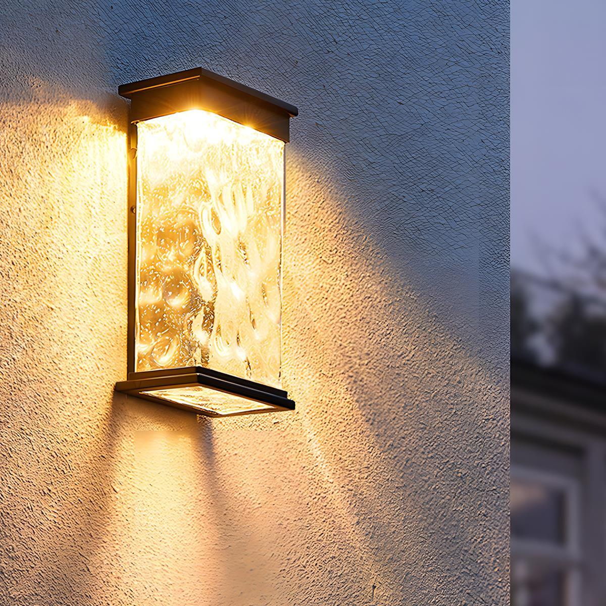 Rectangle Water Wave Waterproof Outdoor Porch LED Exterior Wall Lights