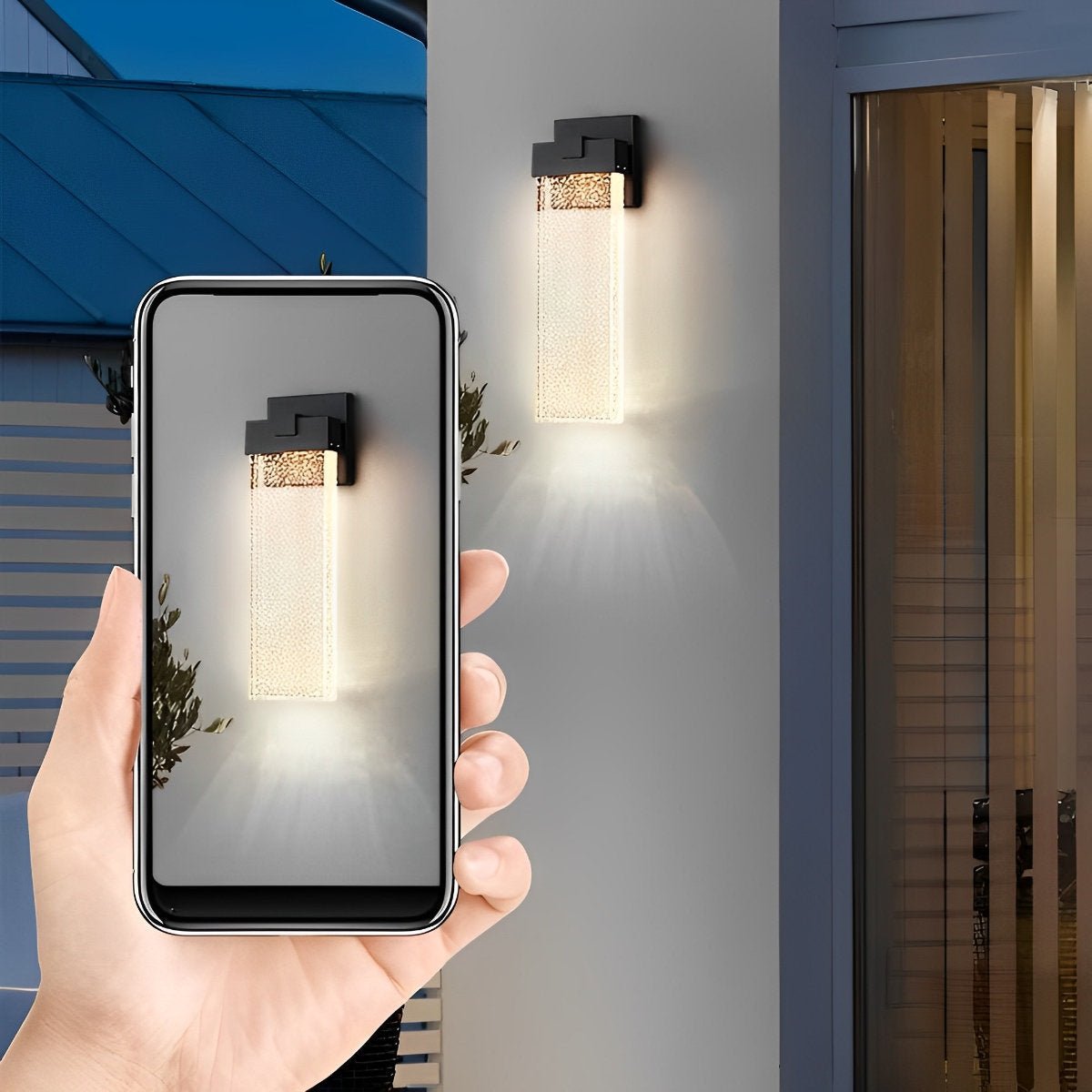 Rectangular Bubble Crystal Waterproof LED Modern Outdoor Wall Sconce