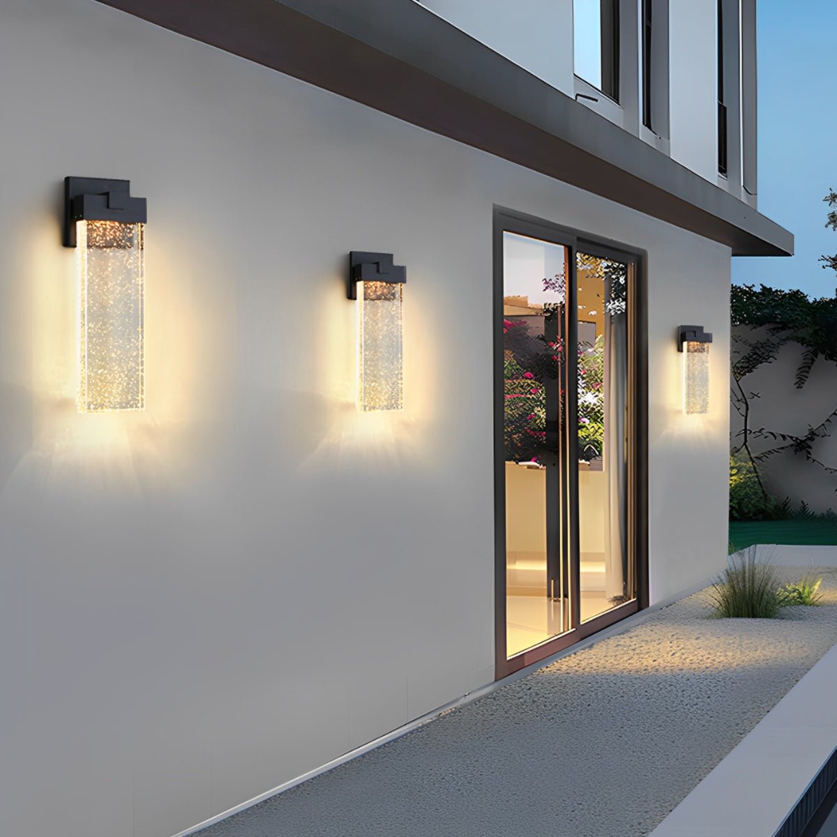 Rectangular Bubble Crystal Waterproof LED Modern Outdoor Wall Sconce