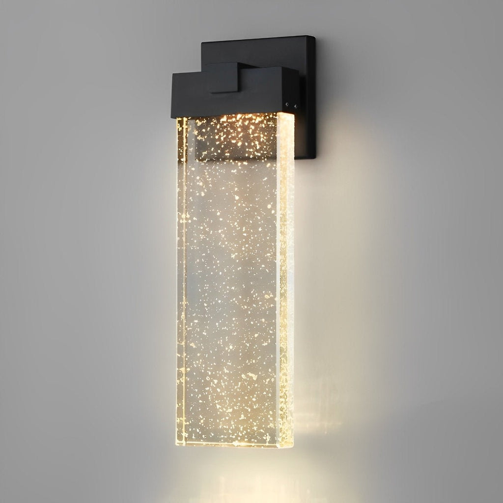 Rectangular Bubble Crystal Waterproof LED Modern Outdoor Wall Sconce