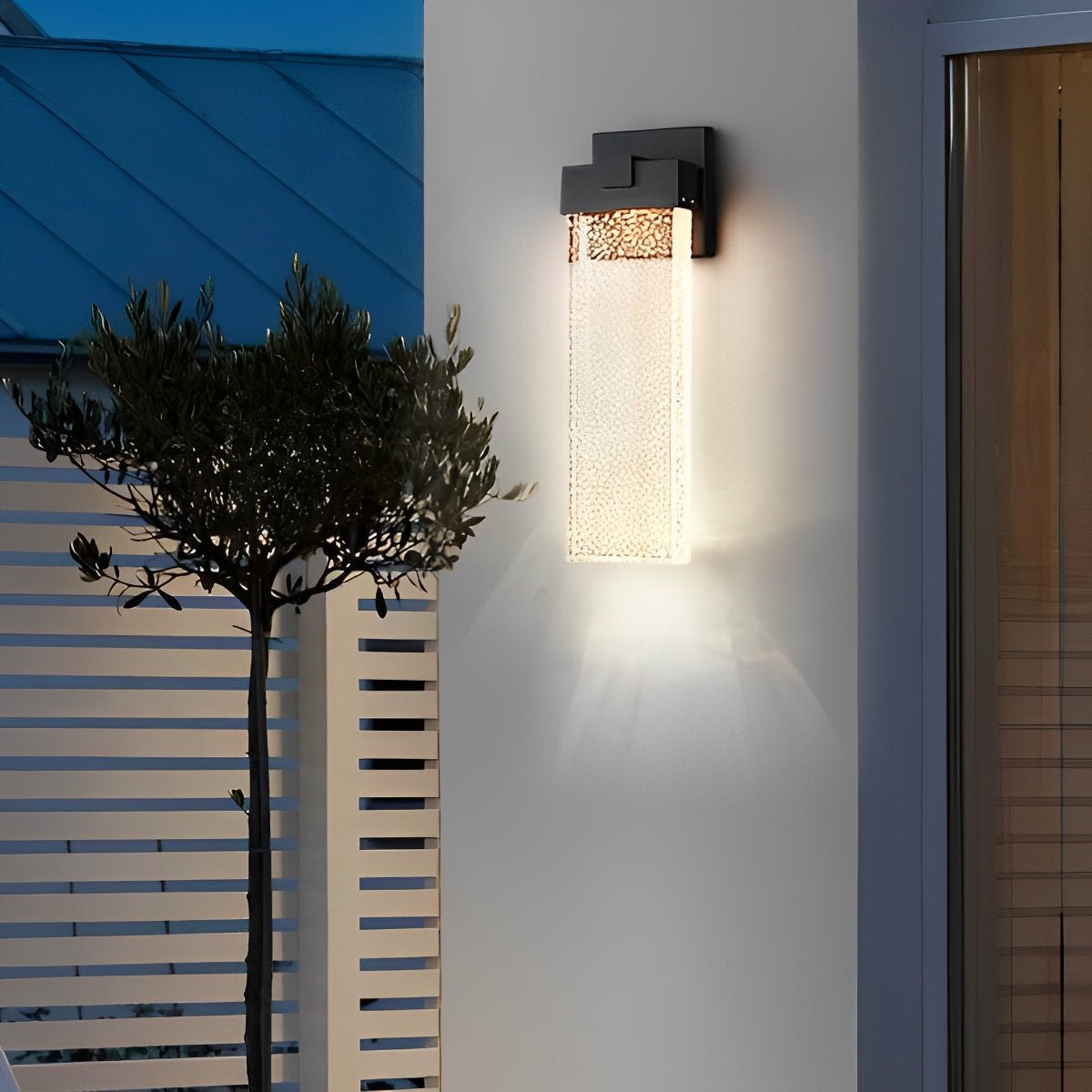 Rectangular Bubble Crystal Waterproof LED Modern Outdoor Wall Sconce