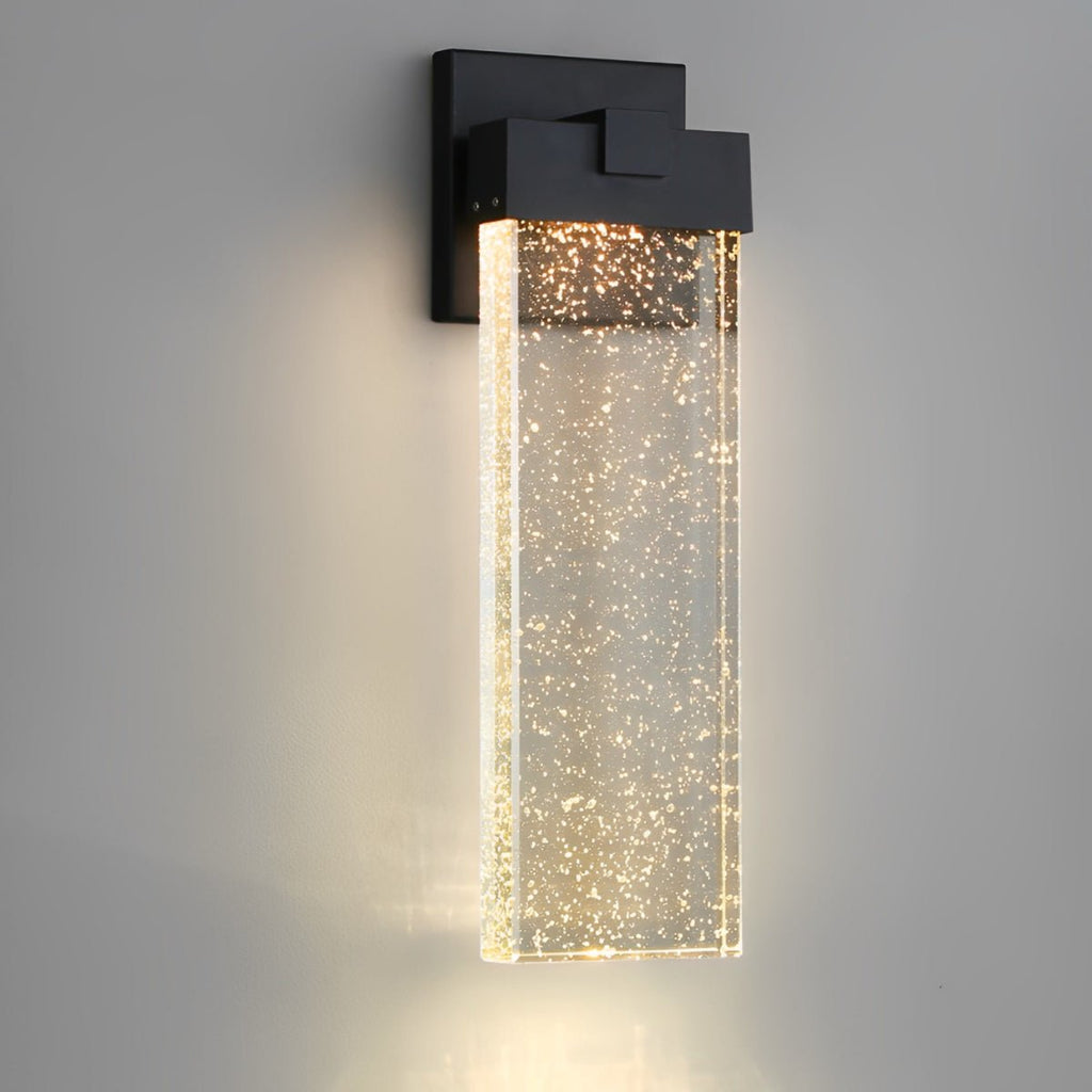 Rectangular Bubble Crystal Waterproof LED Modern Outdoor Wall Sconce