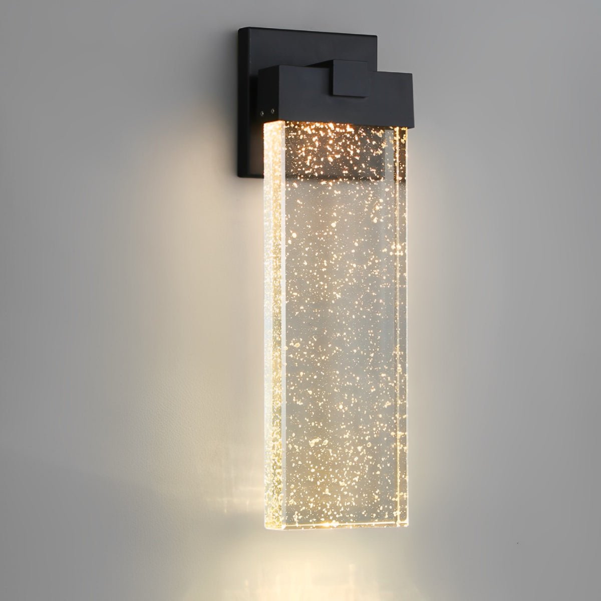Rectangular Bubble Crystal Waterproof LED Modern Outdoor Wall Sconce