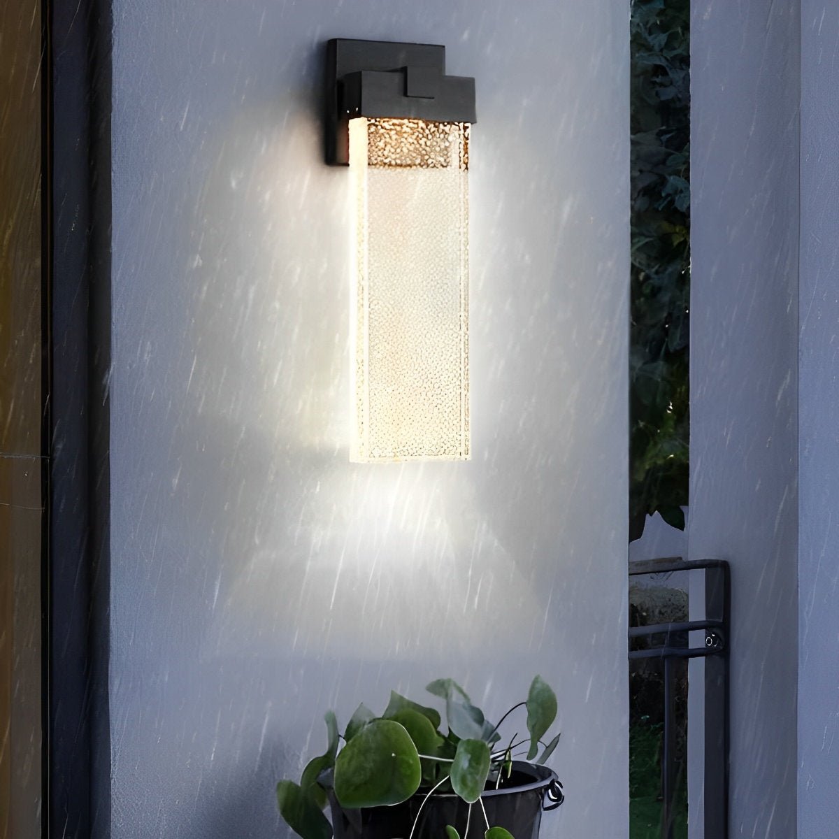 Rectangular Bubble Crystal Waterproof LED Modern Outdoor Wall Sconce