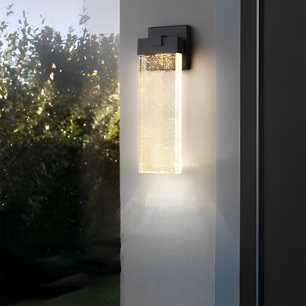 Rectangular Bubble Crystal Waterproof LED Modern Outdoor Wall Sconce
