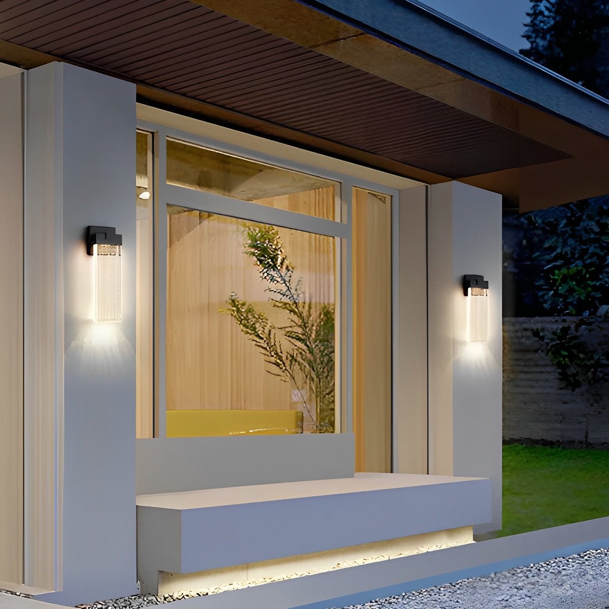 Rectangular Bubble Crystal Waterproof LED Modern Outdoor Wall Sconce