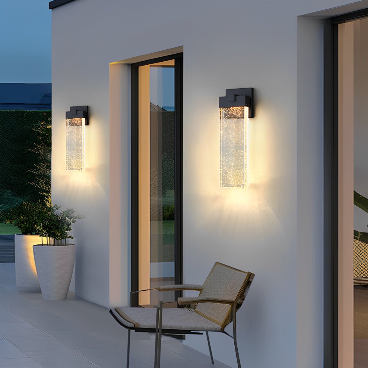 Rectangular Bubble Crystal Waterproof LED Modern Outdoor Wall Sconce