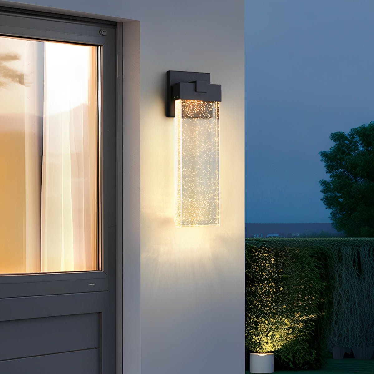 Rectangular Bubble Crystal Waterproof LED Modern Outdoor Wall Sconce