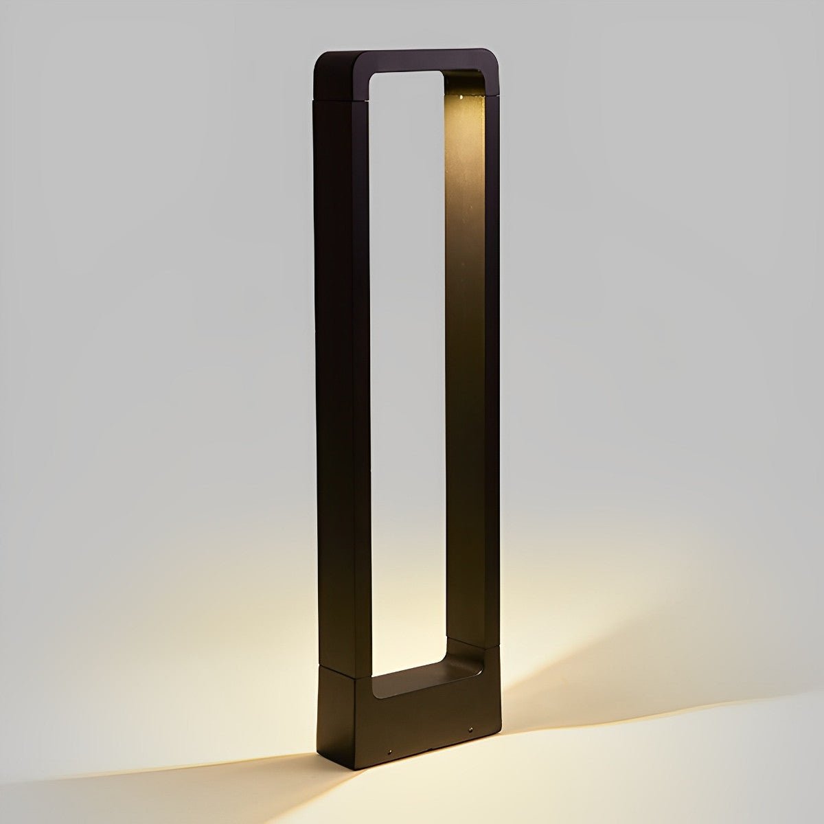 Rectangular Frame Waterproof Led Black Modern Bollard Fixtures Post Lamp